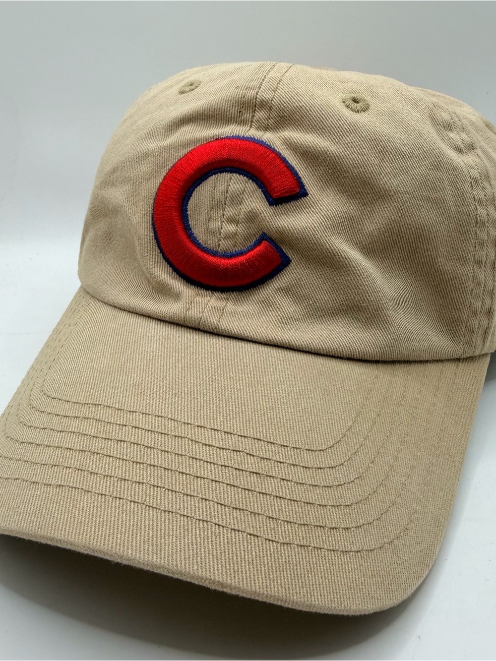 Vintage Chicago Cubs Hat Twins Enterprise Khaki Tan MLB Slouch Dad Cap